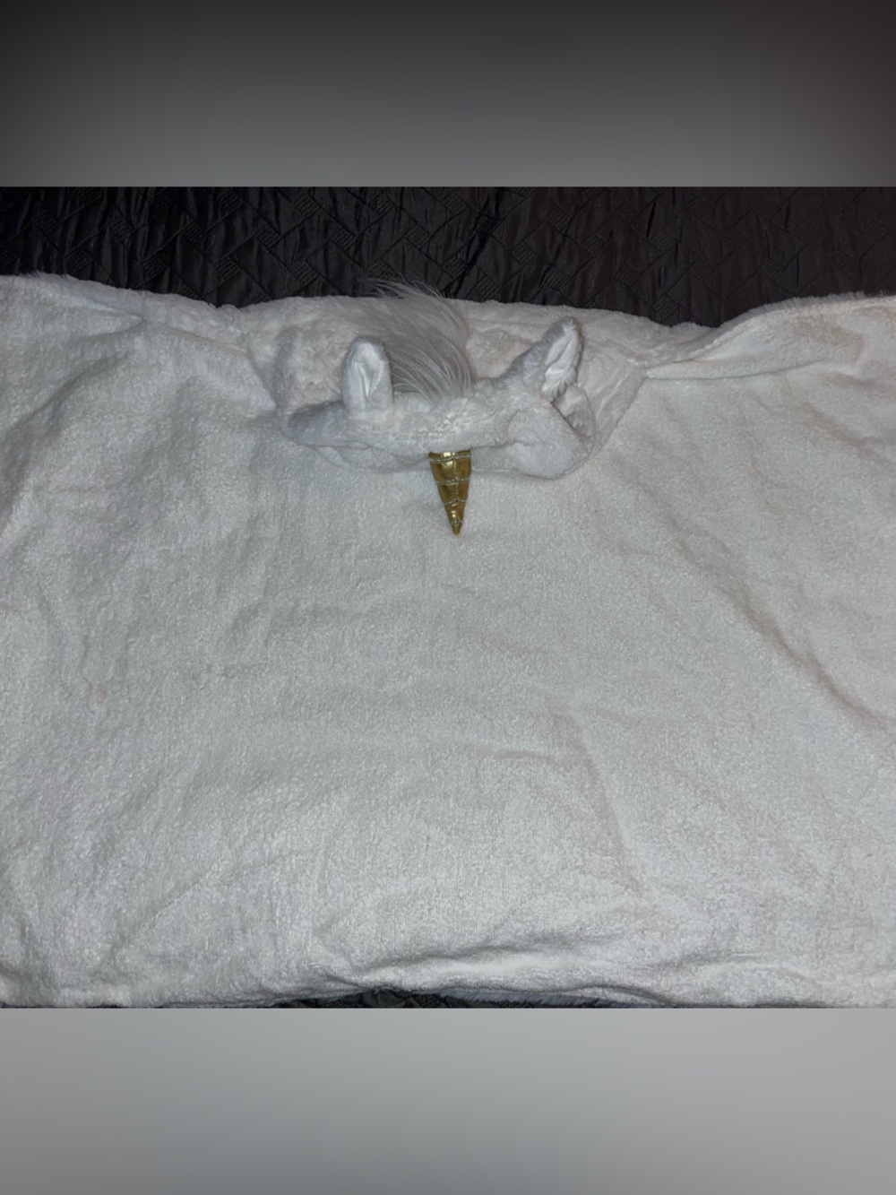 Pottery Barn Kids White Plush Hooded Unicorn Blanket with Tag
